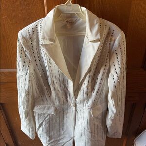 Cachet White Studded Blazer